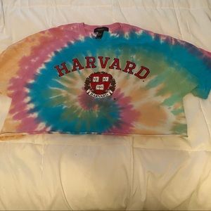 Cropped Harvard Tie Dye Shirt